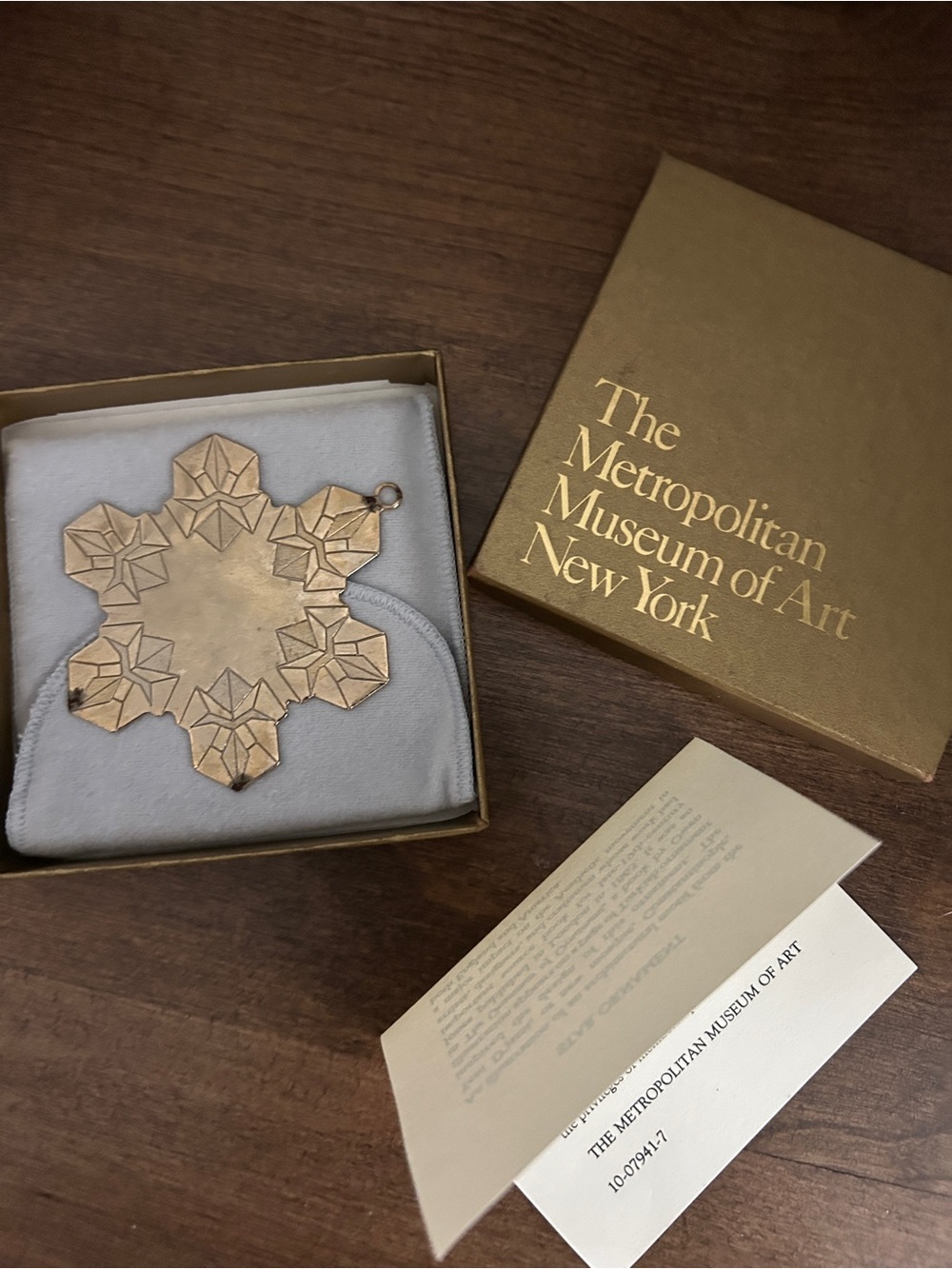 1991 Met Museum Sterling Silver 24K Gold Star Ornament Boxed